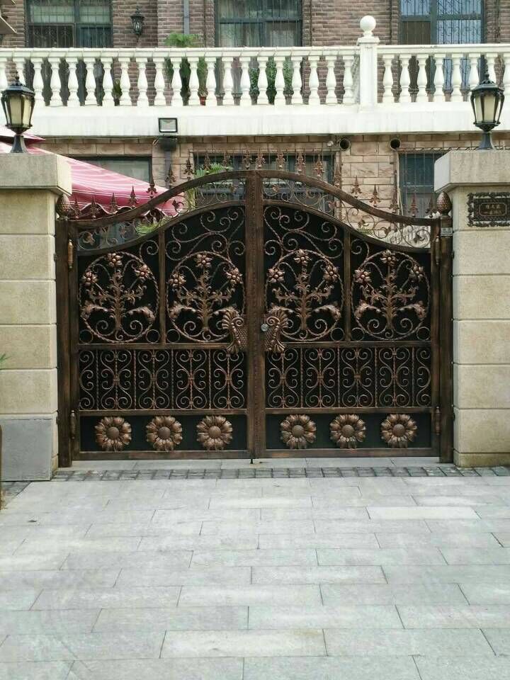 门业图片-装修建材天津定做安装电动铁艺大门行业首选型号规格齐全图片