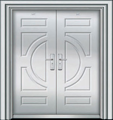 门业图片-不锈钢双开门系列批发杰凯不锈钢双开门JK-8268图片