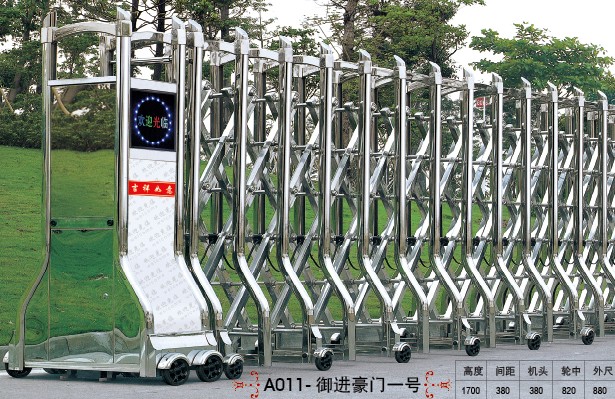 门业图片-电动伸缩门广东佛山不锈钢精抛电动伸缩门A010-天鹰二号.A010-天鹰二号.图片