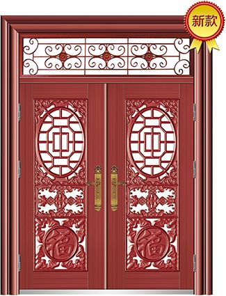 门业图片-新款展示KY-9009AKY-9009A-百代相传-仿真铜12号-玻璃拼接图片
