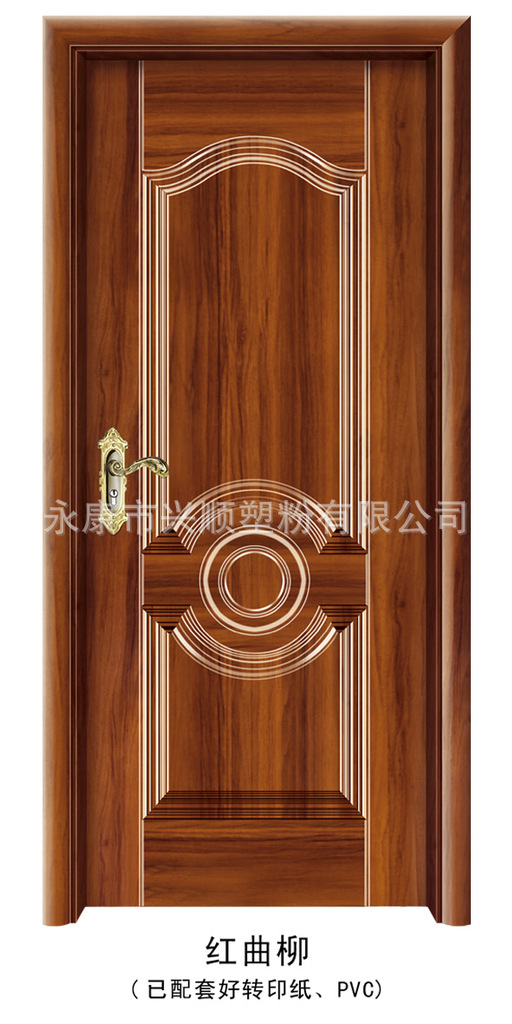 门业图片-白象木钢木门仿实木新颜色—塑粉—红曲柳红曲柳图片