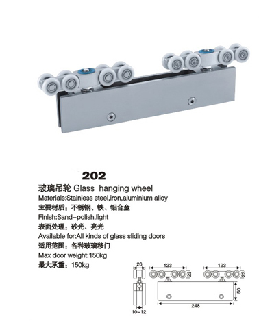 门业图片-吊轮系列方形玻璃吊轮, 玻璃吊轮 滑轮不锈钢吊轮ZB-1005图片