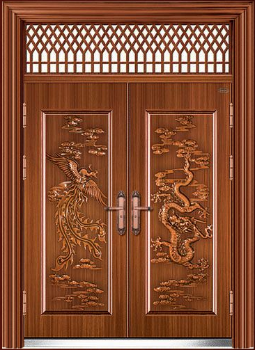 门业图片-非标门明安-605龙凤呈祥（紫铜）明安-605龙凤呈祥（紫铜）图片