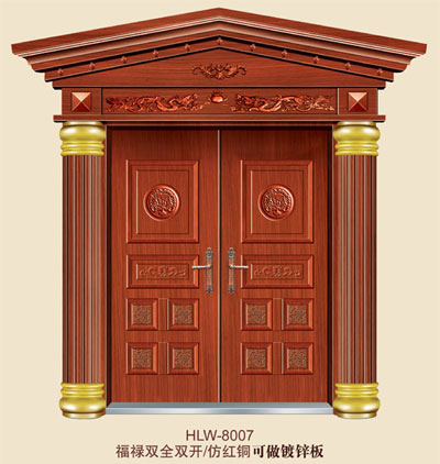 门业图片-镀铬高档仿铜门非标门系列HLW-8007图片