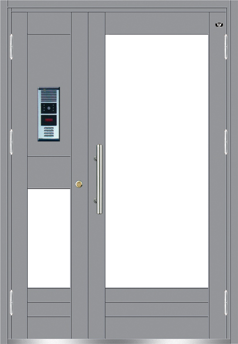 门业图片-氟碳漆楼宇门氟碳漆楼宇门JFX-10037(深灰色)图片