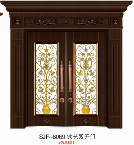 门业图片-仿真铜别墅大门系列别墅大门SJF-6069图片
