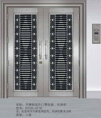 门业图片-不锈钢系列不锈钢双开门DY28-2216图片