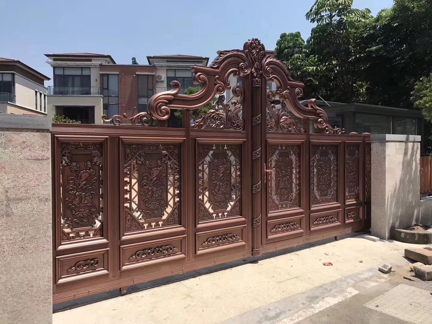 门业图片-平开门不同风格的庭院大门JH199图片