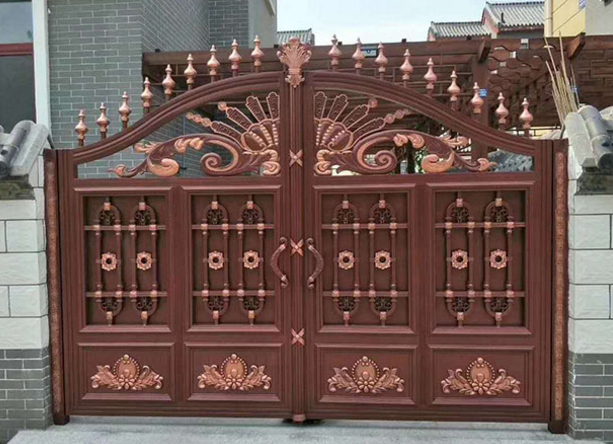 门业图片-平开门别墅铝艺大门花园庭院自建房围墙大门Jh593图片
