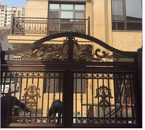 门业图片-平开门欧式别墅大门豪华金属庭院门高档铝艺门JH842图片
