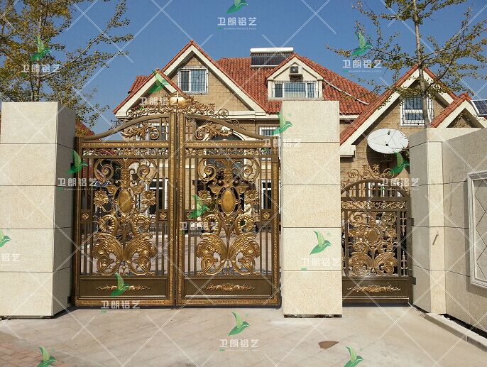 门业图片-卫朗别墅铝艺大门卫朗铝艺别墅庭院大门平方米图片
