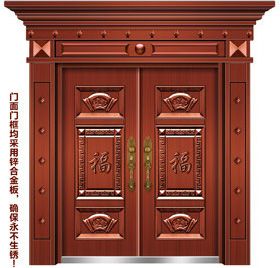 门业图片-仿铜门供应广东韶关地区仿真铜农村别墅大门3575图片