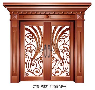 门业图片-铜铝门（玻璃）正阳升铜铝门zys-9821图片