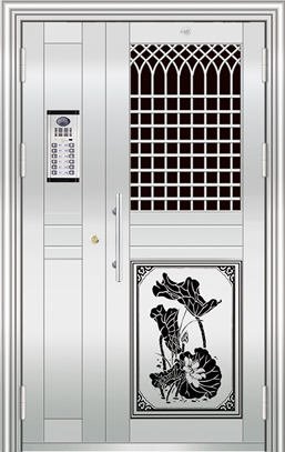 门业图片-不锈钢门XWS-6106楼寓门XWS-6106图片