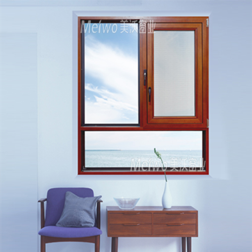 门业图片-木铝门窗75内开防盗防蚊窗美沃窗业木铝门窗系列图片