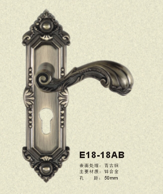 门业图片-锌合金双色锁50系列铝合金欧式50系列E18-18AB图片