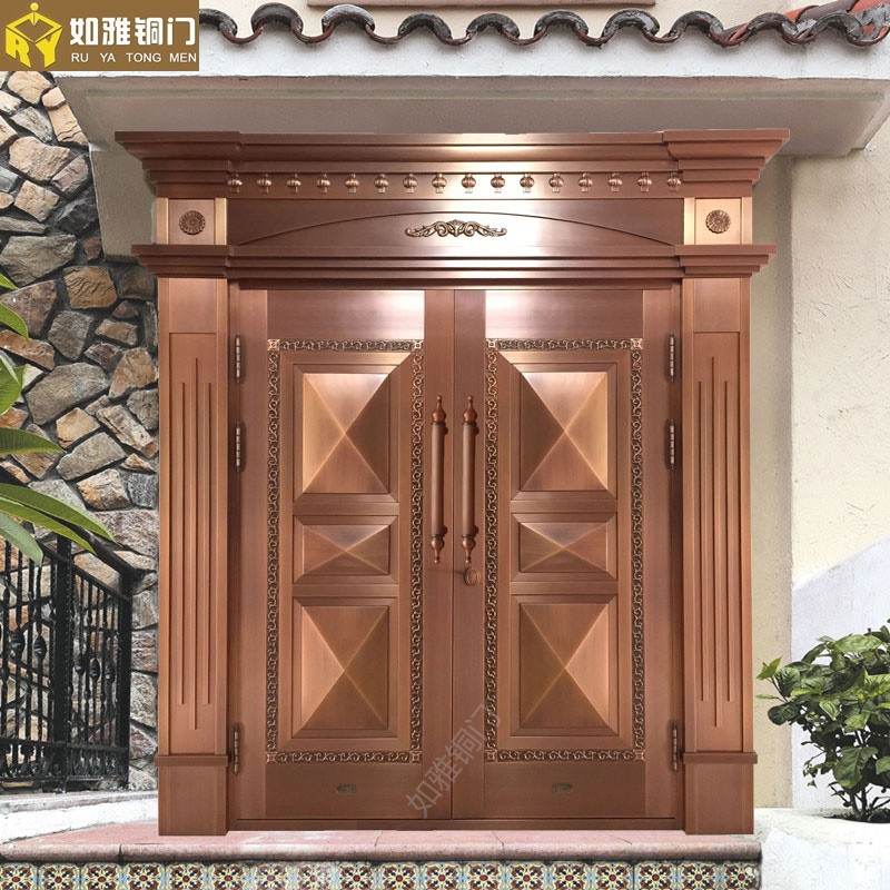 门业图片-如雅双开铜门上海防护铜门，防盗铜门，对开大铜门1013图片