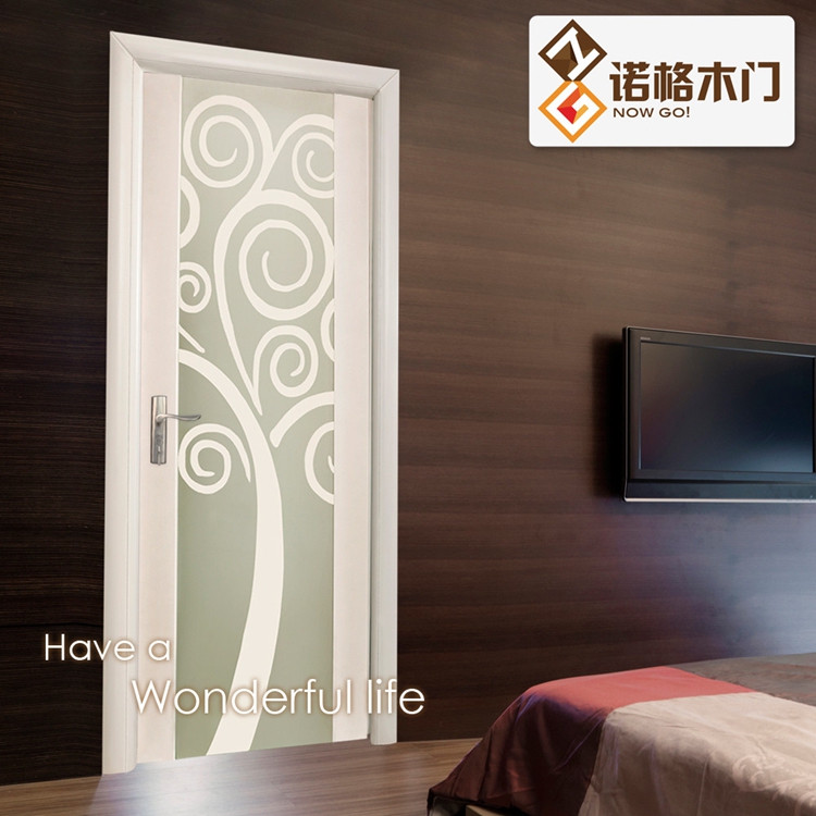 门业图片-漫天花雨诺格木门 实木复合 烤漆门 玻璃门 HB0107HB0107图片