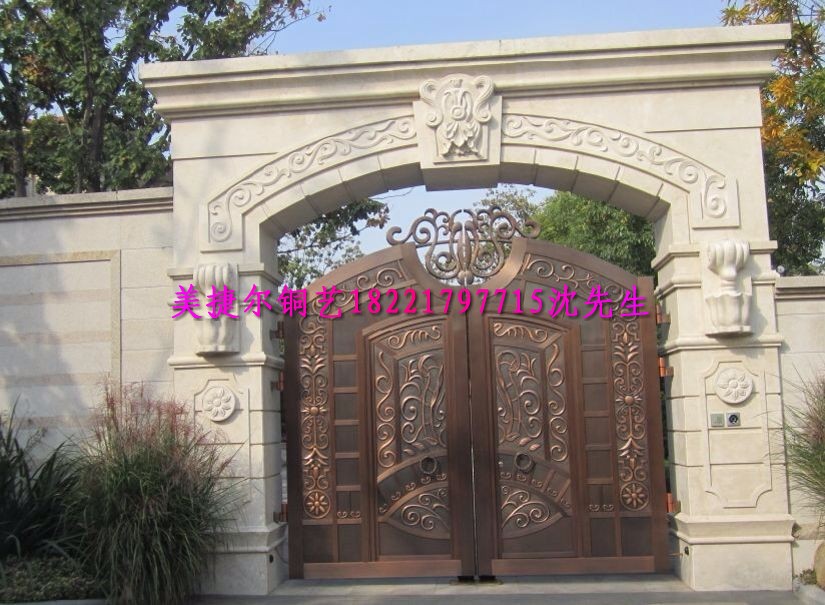 门业图片-铜门上海美捷尔铜艺—供应庭院铜门MM-1001图片