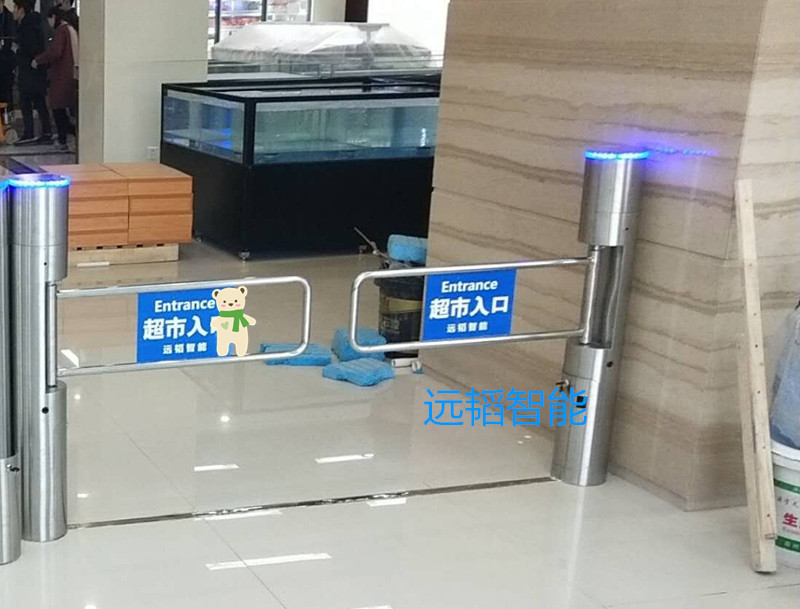 门业图片-超市感应门超市单向门超市进出口器出入口门禁行门超市只进不出摆闸门导向门168*1000图片