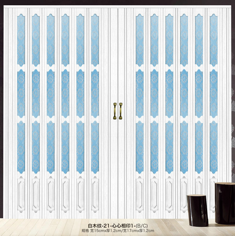 门业图片-PVC折叠门赛门PVC保暖防水书房卧室室内隔断推拉折叠免漆吊趟门21图片