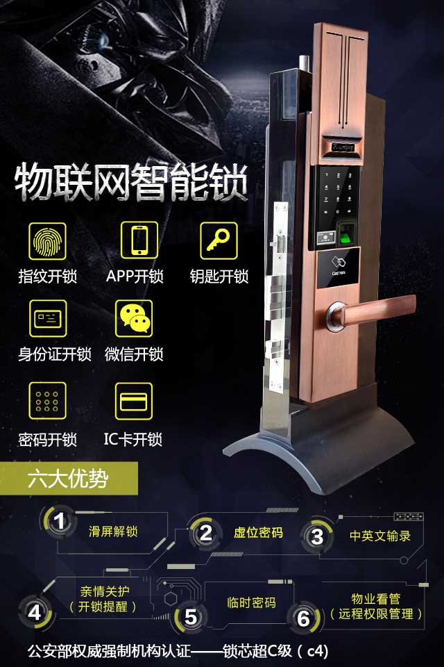 门业图片-指纹锁APP物联网指纹密码锁品牌有哪些E9图片