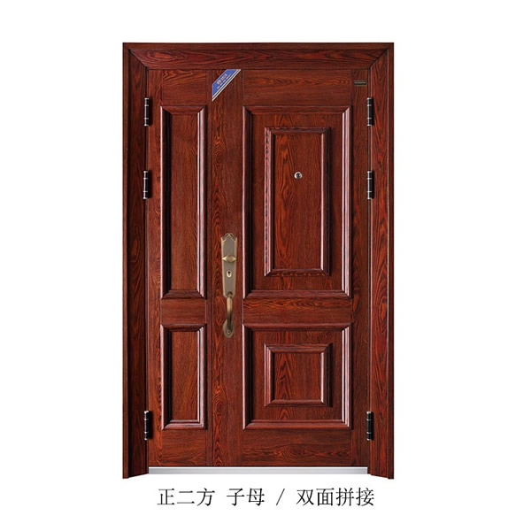 门业图片-高端定制经典安全门正二方-双面拼接正二方-双面拼接图片