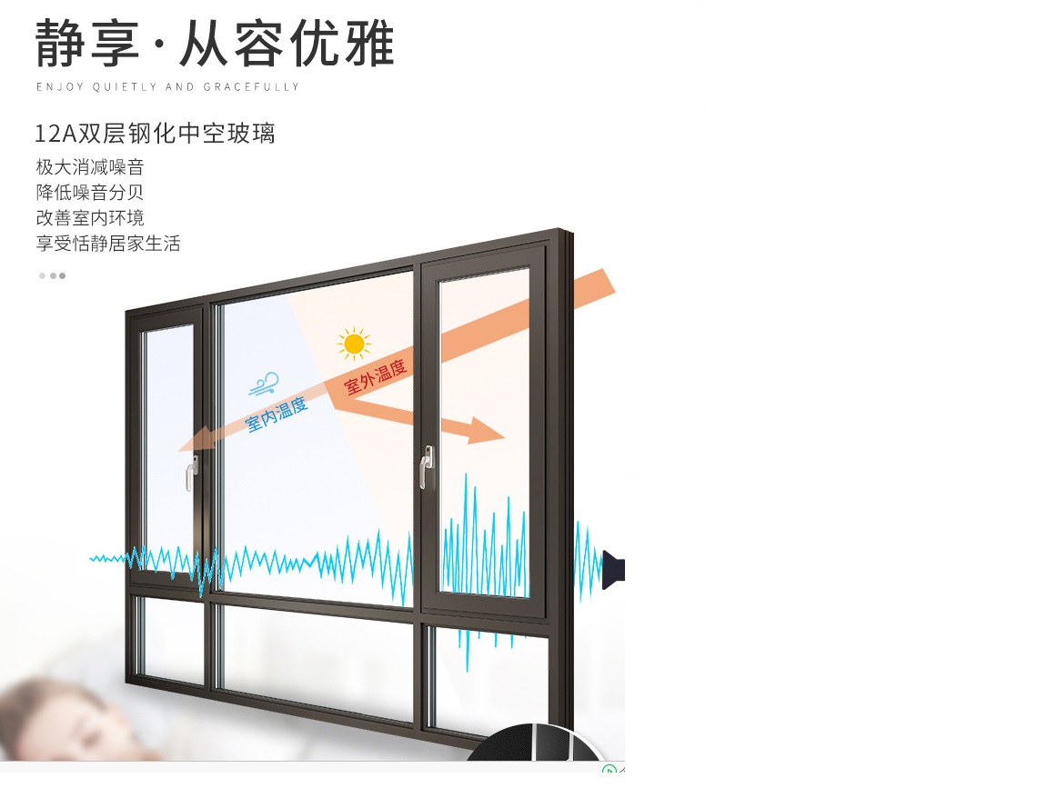 门业图片-断桥铝合金门窗佛山断桥铝合金门窗厂，无缝焊接平开窗F-6005图片