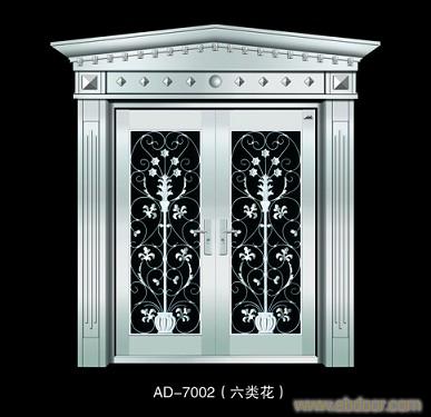 门业图片-不锈钢门批发安盾不锈钢门AD-7002（六类花图片