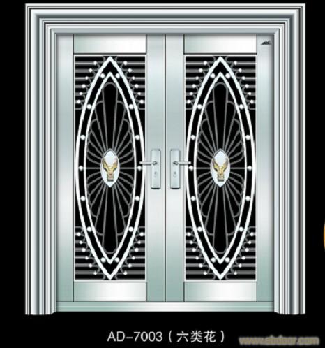 门业图片-不锈钢门批发安盾不锈钢门AD-7003（六类花）图片