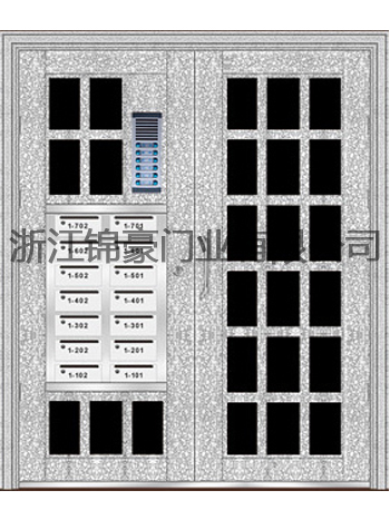 门业图片-不锈钢门石纹板楼寓拼接门JH-3011(石纹板楼寓拼接门)图片