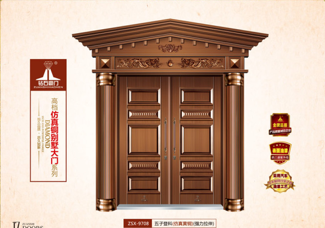 门业图片-仿铜门仿铜门系列zsx-9708图片