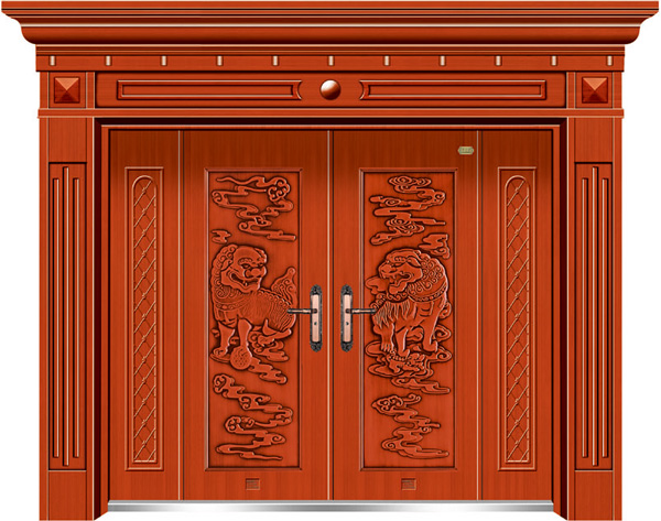 门业图片-仿铜门系列双狮WSX-6615图片