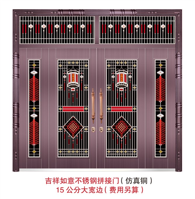 门业图片-非标门非标门吉祥如意不锈钢拼接门图片