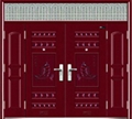 门业图片-供应富士达金属漆门一帆风顺四开子母门（枣红） FSD-1027图片