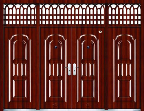 门业图片-高档仿实木系列 嘉红欧四加柱四开门JH-9852图片