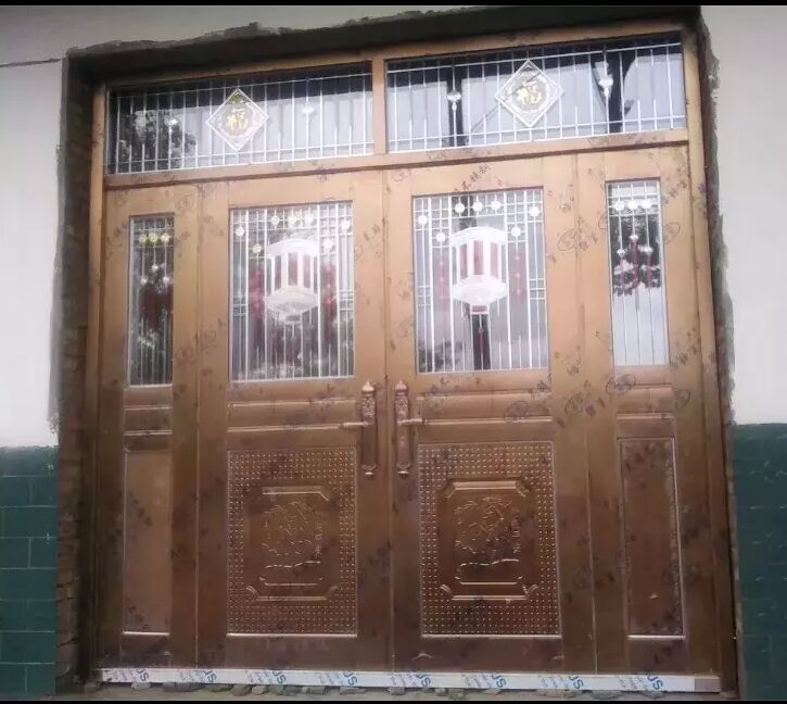 门业图片-双开门玫瑰金四开门JN-1036图片