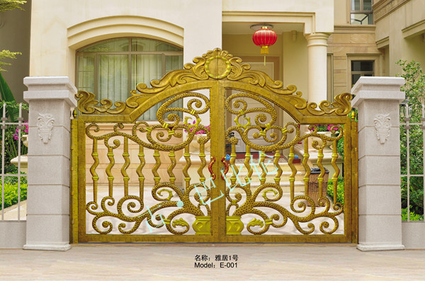 门业图片-铸铝庭院大门铸铝防爆门，别墅门、高端门 铸铝庭院大门非标图片